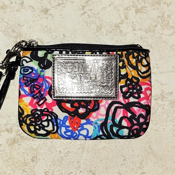 Coach Handbags - COACH Y2K Poppy Floral Graffiti Colorful Wristlet
